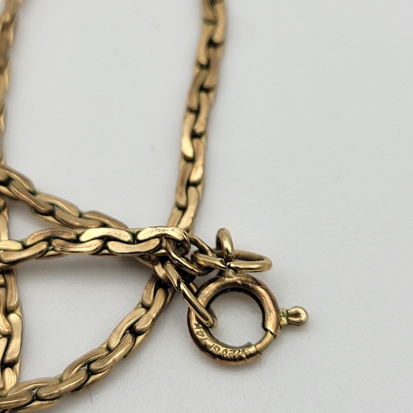 Vintage Victorian-style 14K Gold Filled Necklace Porcelain Flowers & Faux Pearls - Picture 8 of 12